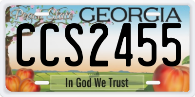 GA license plate CCS2455