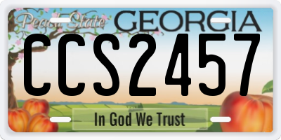 GA license plate CCS2457
