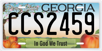 GA license plate CCS2459