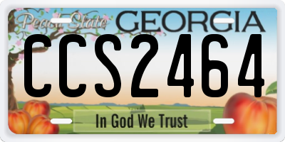GA license plate CCS2464
