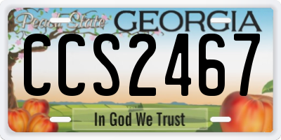GA license plate CCS2467