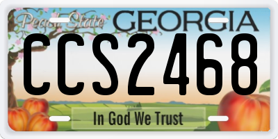 GA license plate CCS2468