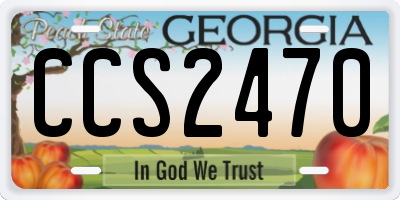 GA license plate CCS2470