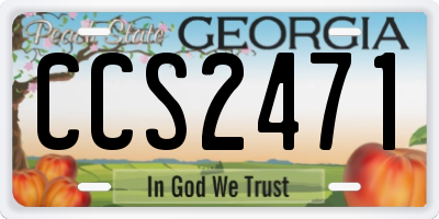 GA license plate CCS2471