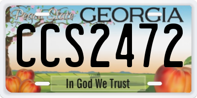 GA license plate CCS2472