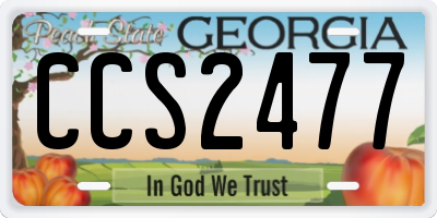 GA license plate CCS2477