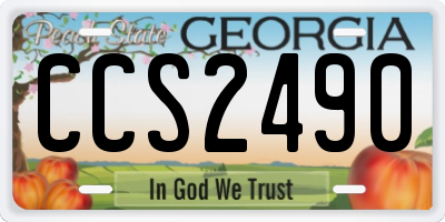 GA license plate CCS2490
