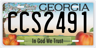 GA license plate CCS2491