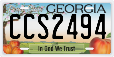 GA license plate CCS2494