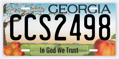GA license plate CCS2498