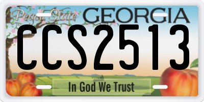 GA license plate CCS2513