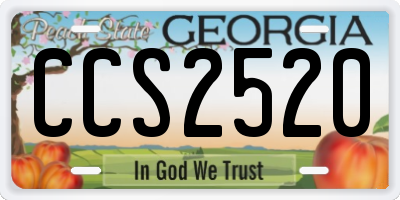 GA license plate CCS2520