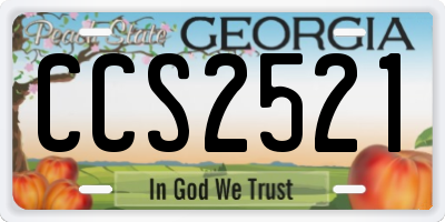 GA license plate CCS2521