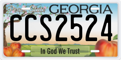 GA license plate CCS2524