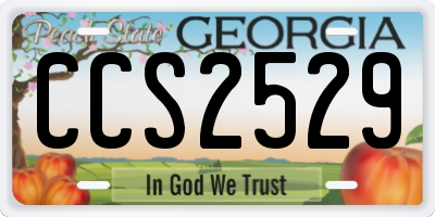 GA license plate CCS2529