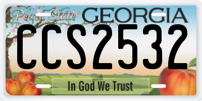 GA license plate CCS2532