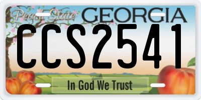 GA license plate CCS2541