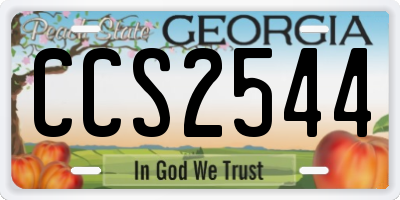 GA license plate CCS2544