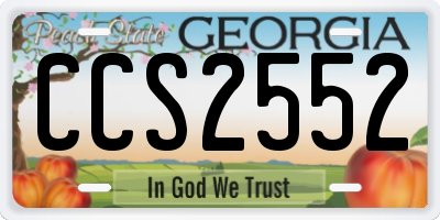 GA license plate CCS2552