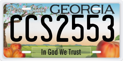 GA license plate CCS2553