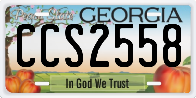 GA license plate CCS2558
