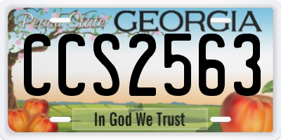 GA license plate CCS2563