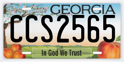 GA license plate CCS2565