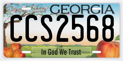GA license plate CCS2568