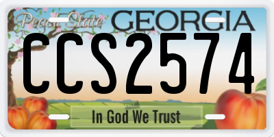 GA license plate CCS2574