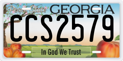 GA license plate CCS2579