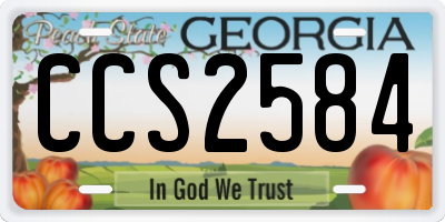 GA license plate CCS2584