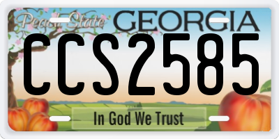 GA license plate CCS2585