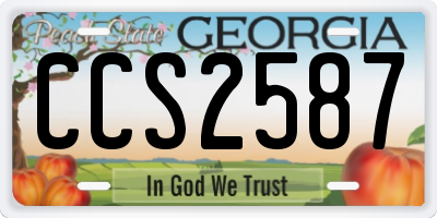 GA license plate CCS2587