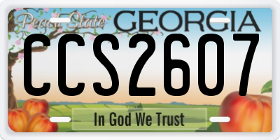 GA license plate CCS2607