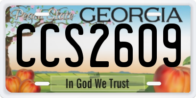 GA license plate CCS2609