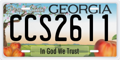 GA license plate CCS2611