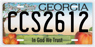 GA license plate CCS2612