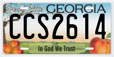 GA license plate CCS2614