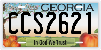 GA license plate CCS2621