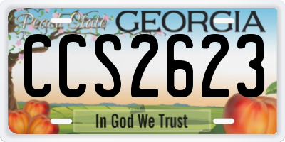 GA license plate CCS2623