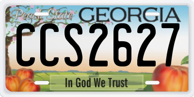 GA license plate CCS2627
