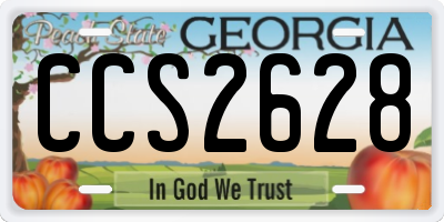 GA license plate CCS2628