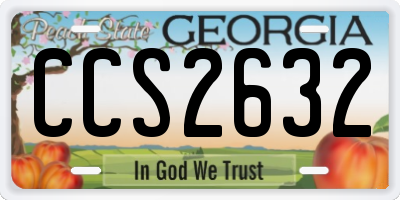 GA license plate CCS2632