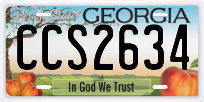 GA license plate CCS2634