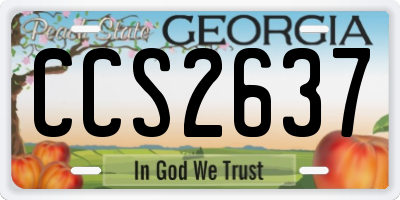 GA license plate CCS2637