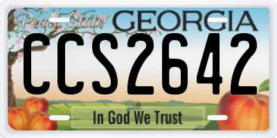 GA license plate CCS2642