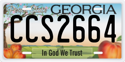 GA license plate CCS2664