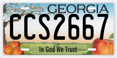GA license plate CCS2667