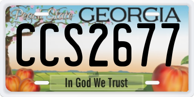 GA license plate CCS2677