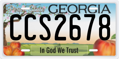 GA license plate CCS2678